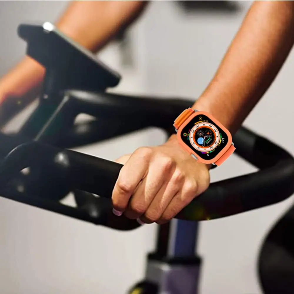 Caso para apple watch ultra 49mm all-round à prova de choque tpu capa protetora de silicone macio pára-choques resistente a riscos