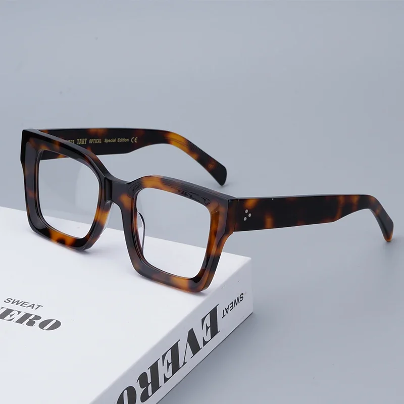 

500 Polygon Thick Acetate Eyeglasses Frames Men Fashion Handmade Eyewear Women Stylish Original Quality Accessories