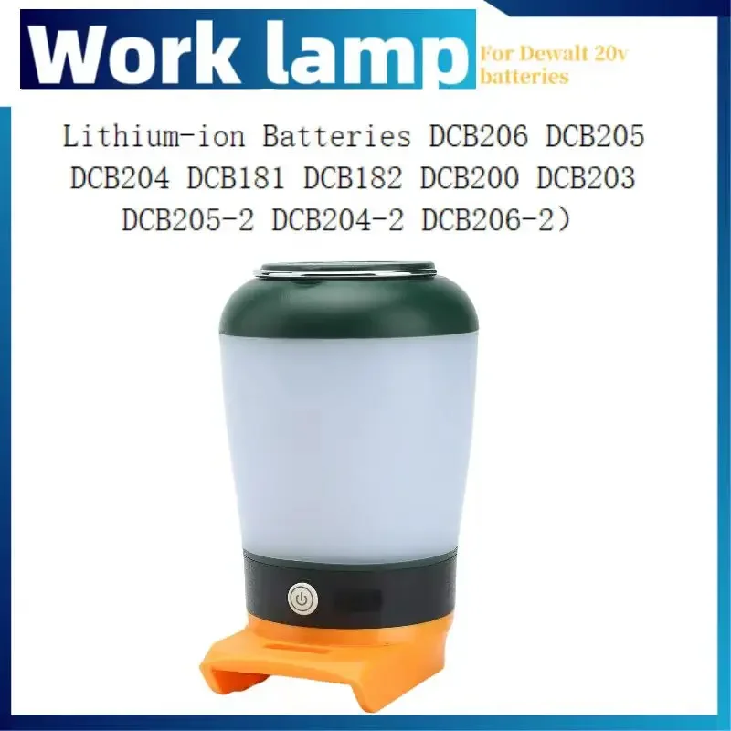 Lâmpada Led Portátil para Dewalt Camping Luz Lanterna Tent Lâmpada da Noite Festa Pesca ao ar Livre Excluindo Baterias