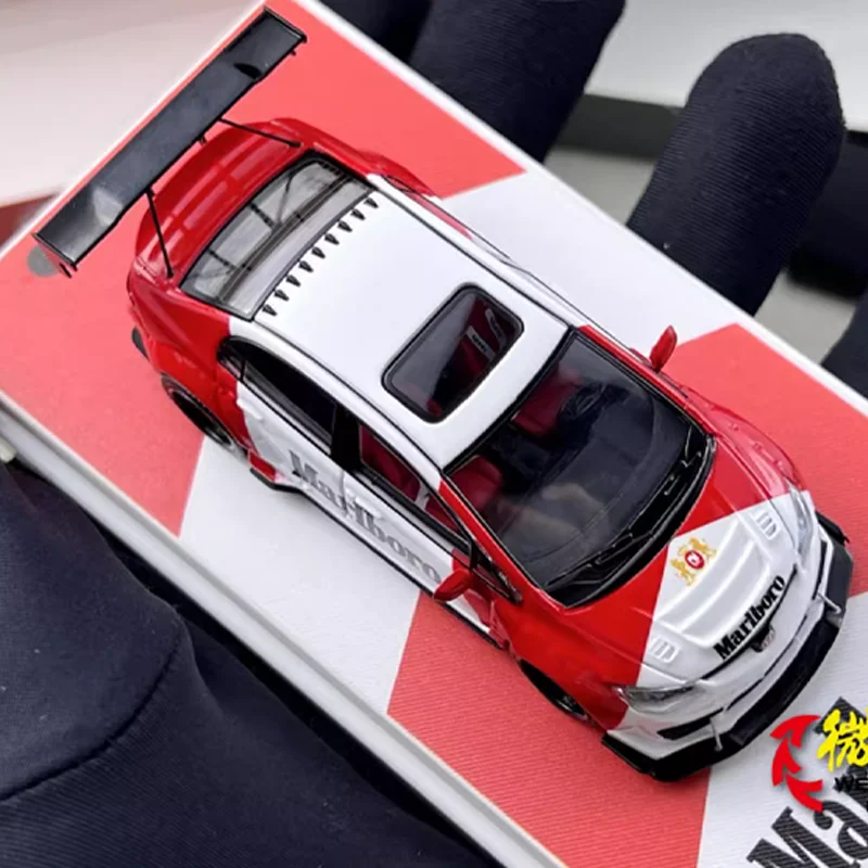 TM 1/64 Honda Civic Marlboro ช้อนโลหะผสมของเล่นมอเตอร์โลหะ Diecast รุ่นของขวัญ