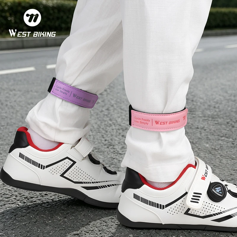 WEST BIKING: cintas de nylon y cuero para pantalones de ciclismo, con protección antidesgaste y cadena para sujetar las piernas, ideales para ciclismo de carretera y montaña.