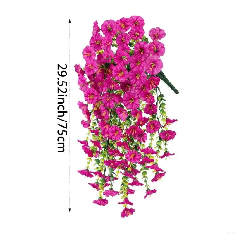 M17D Artificial Greenery Morning Glory Wall Hanging Flower for Outdoor Home Garden