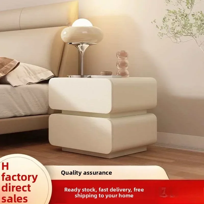 Stable All solid wood bedside table, bedroom household complete bedside storage cabinet sturdy and durable