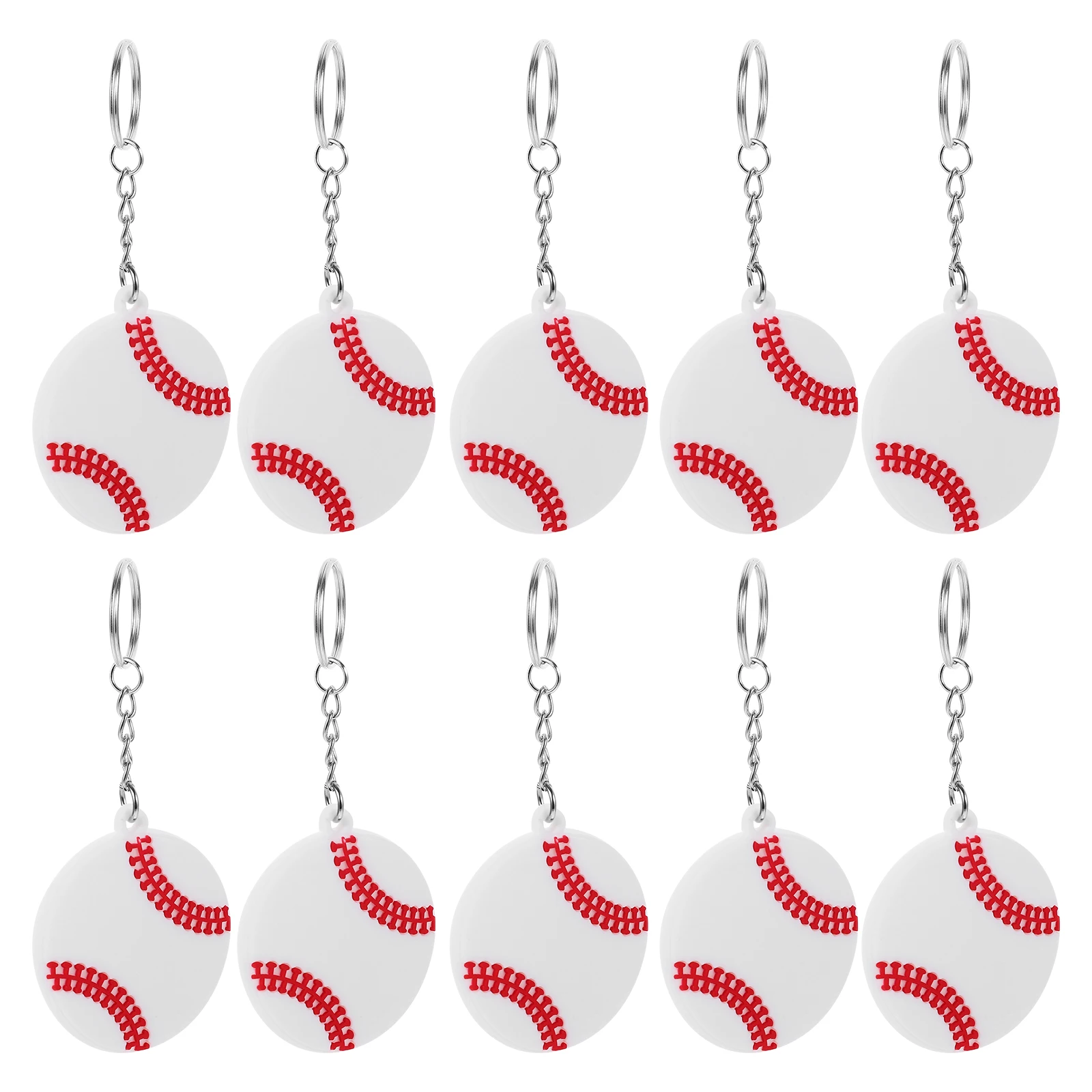 

10pcs Sports Keychains Mini Keyring for Boys Creative Key Pendant PVC Ball Shaped Party Favors Backpack Hanging Decor