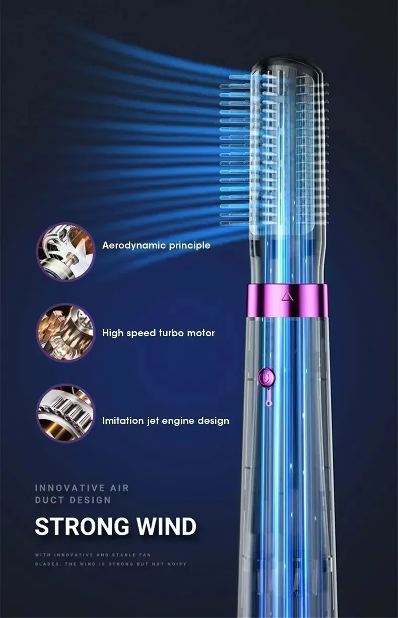 Reise-Haartrockner 5-in-1 mit Glätteisen, Lockenstab, Negativ-Ionen-Technologie, Schnelltrocknung, Starker Luftstrom, 110V-220V für Heim- und Salongebrauch – Detail 17