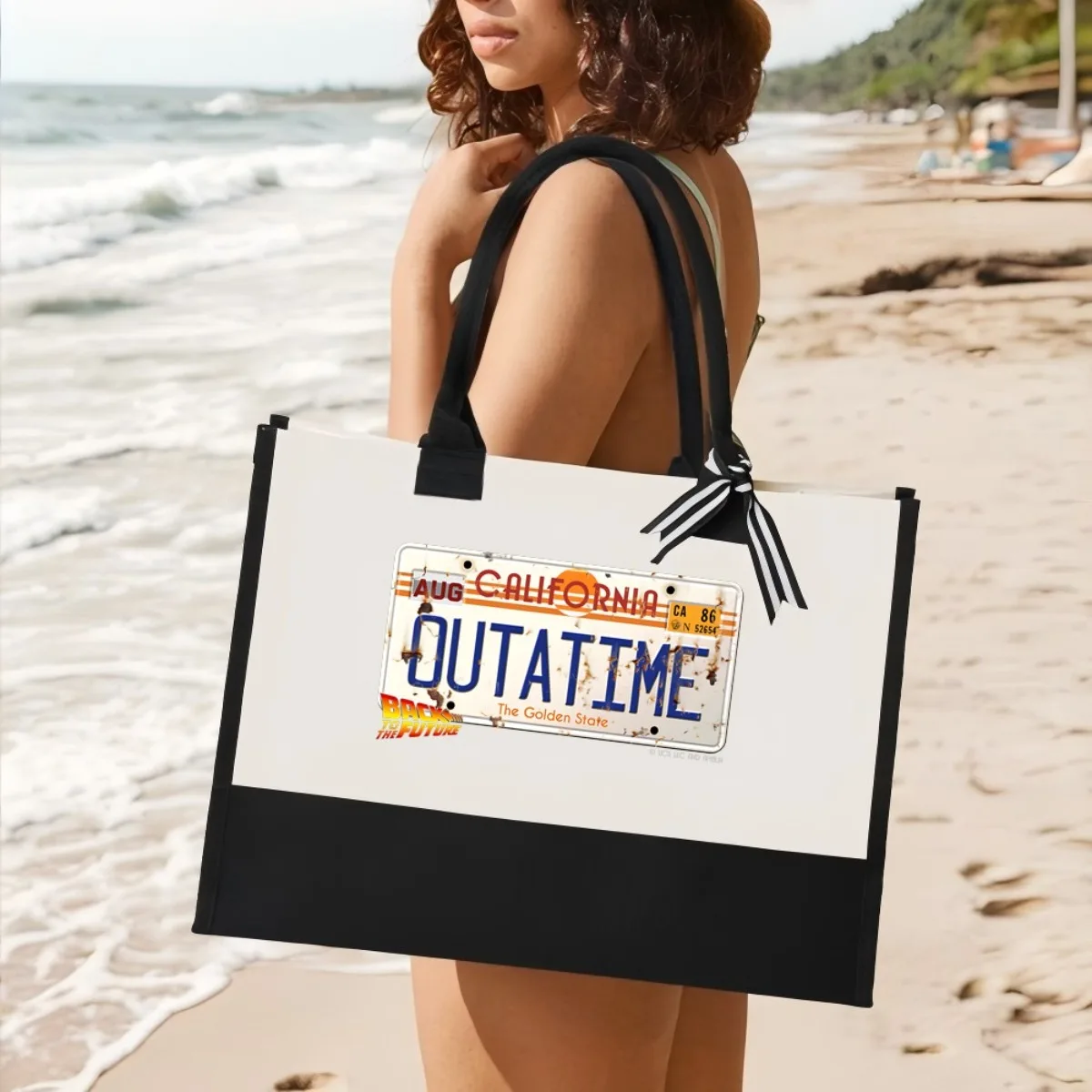 أغسطس CFORNIA CA 86 N 52654 OUTATIME 2026 وصول جديد موضة عملية واسعة قابلة لإعادة الاستخدام حمل حقيبة نمط طباعة 2 لهجة الثقيلة D #1