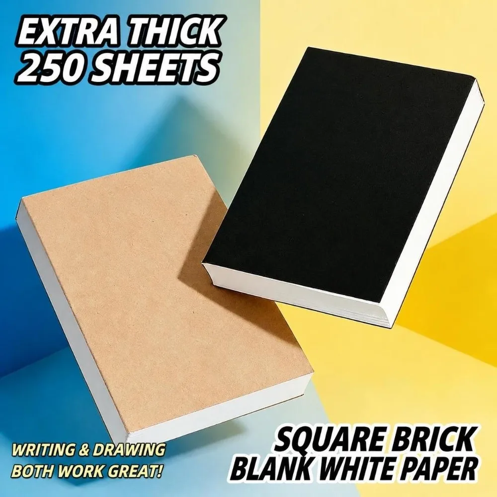 New 250 Sheets Notebook Draft Paper Portable Blank Sketch Notebook Tearable Notepad Note Taking