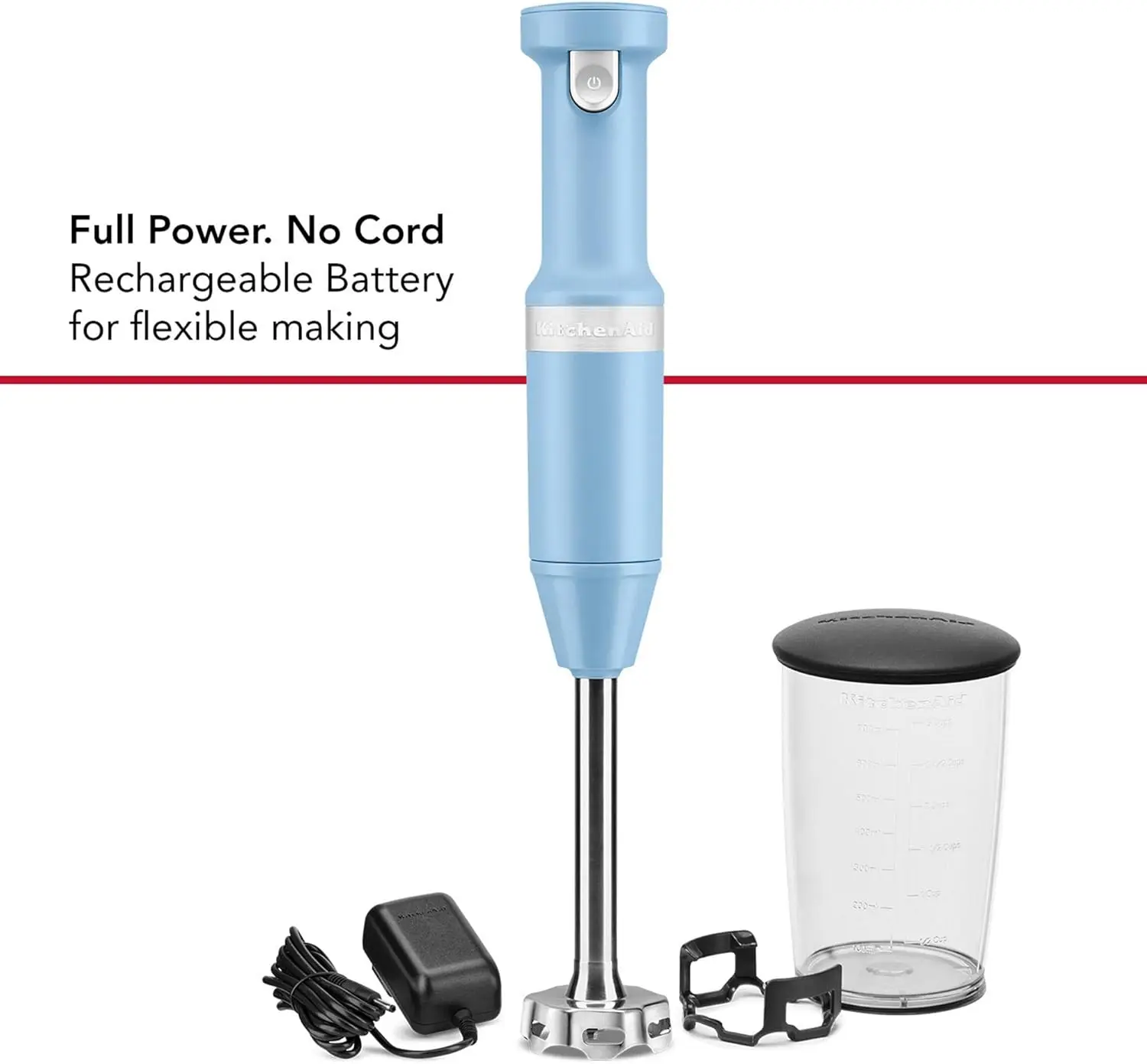 Cordless Variable Speed Hand with Chopper and Whisk Attachment - KHBBV83, Blue Velvet