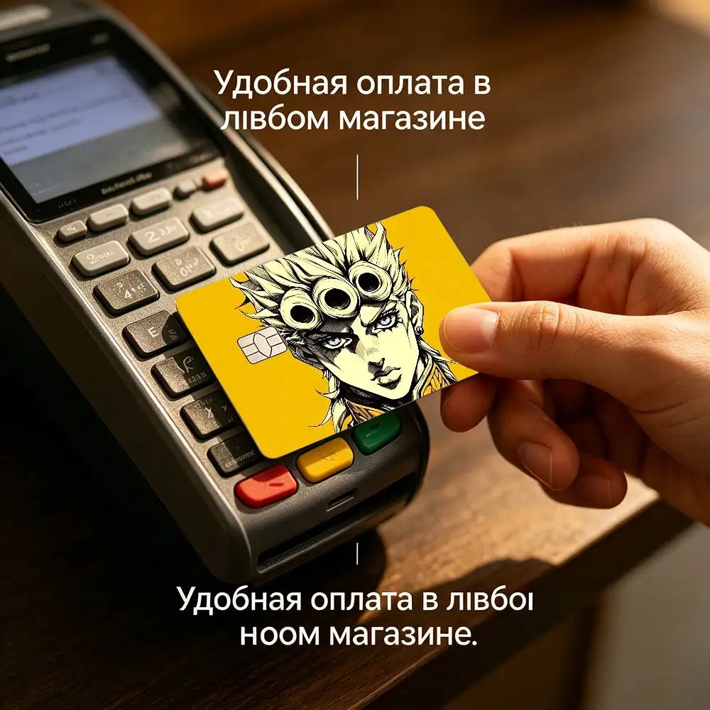 Cartoon J-JoJo's Bizarres Adventures Credit Card Skin Stickers Matte Anti Scratch Suitable For VISA Card Bus And Subway Conta