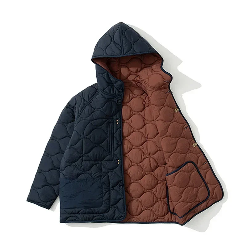 Wearable Both Inside and Outside Parka Men Winter Cityboy Streetwear Loose Plus Size Padded Cotton Hooded Quilted Jacket Coat