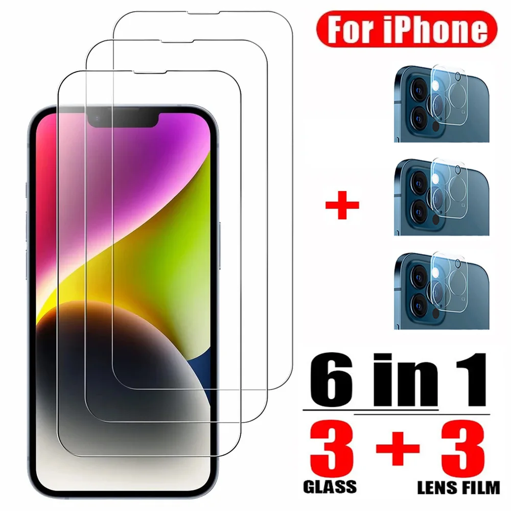 

Tempered Glass For iPhone 14 13 15 12 11 Pro Max Lens Screen Protector for iPhone 15 14 Plus 11 12 13 Mini Carema Glass Films