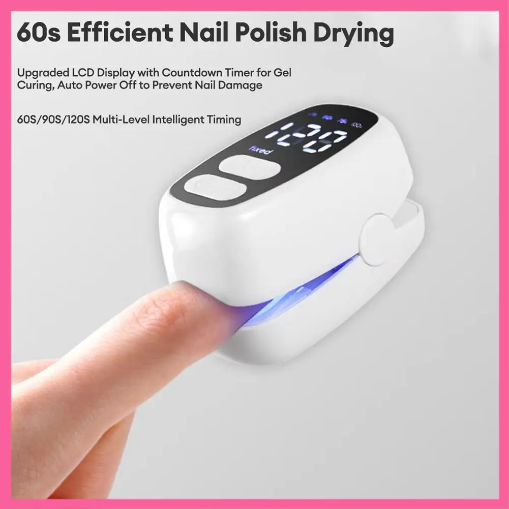 

HOT-New UV LED Nail Dryer Lamp MINI Nail Light Fast Dry Curing Single Finger Professional Manicure Machine For Gel Polish