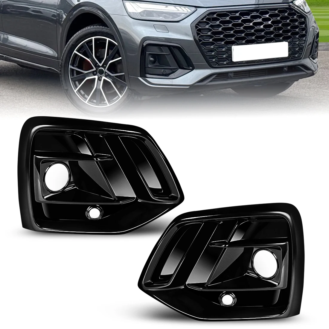 

Крышка переднего бампера автомобиля для Audi Q5 Q5L S-Line Sport 2021 2022 2023, решетка противотуманной фары, хромированная накладка 80G807679Q3Q7