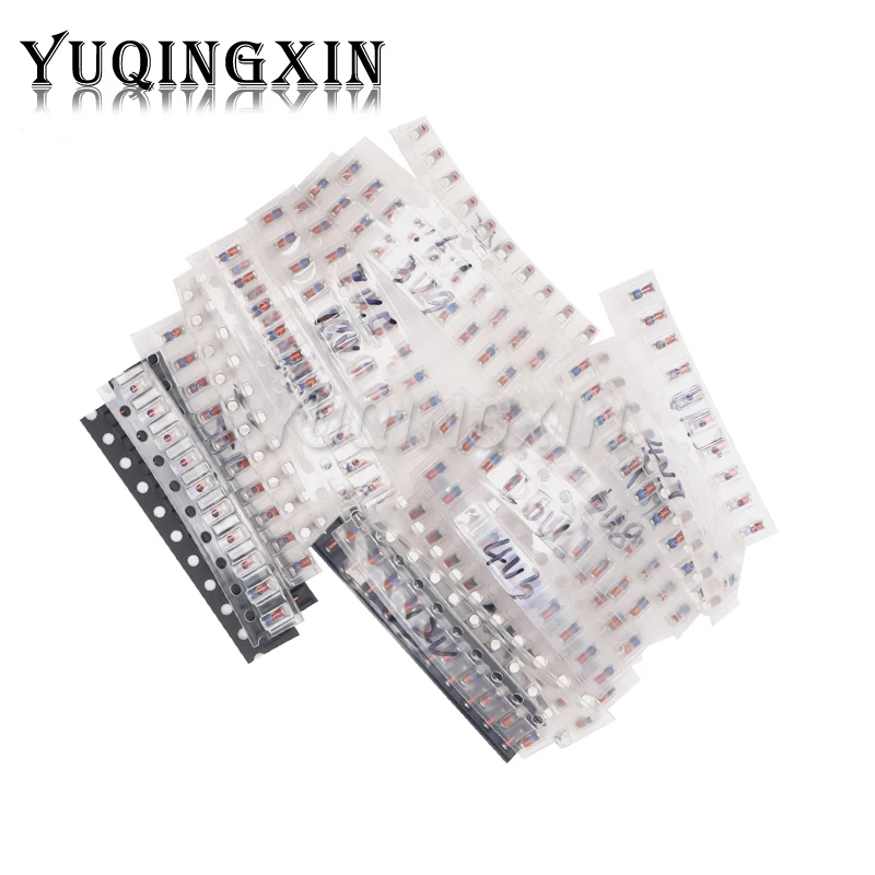 300pcs 1/2W SMD LL34 Zener Diode Assorted Kit 0.5W 2V - 39V 30Values Each 10pcs DIY Sample Set