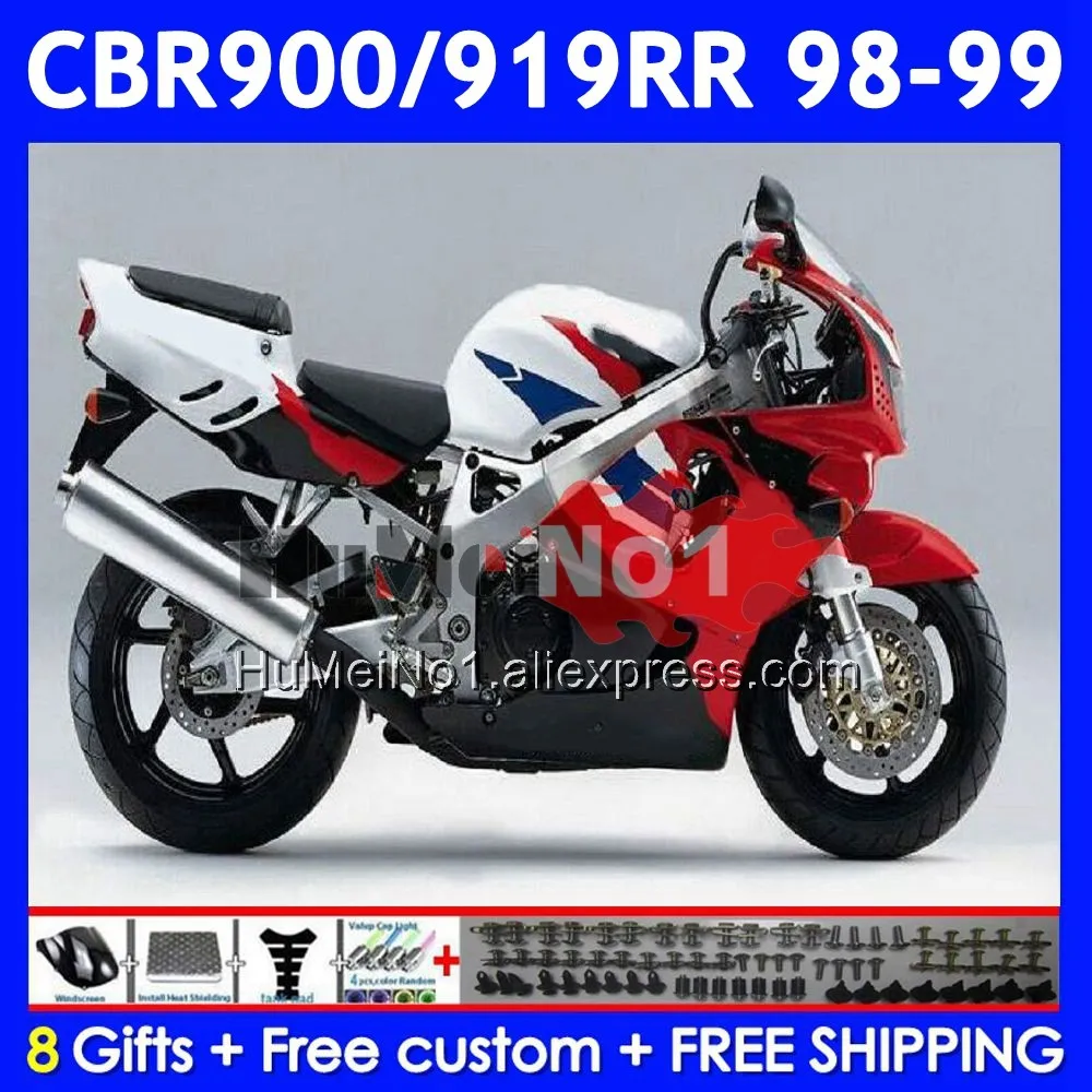 Factory Red Body For HONDA CBR900RR CBR919RR 56No.0 CBR 919RR CBR900 RR CBR 919 RR CC 900RR 1998 1999 CBR919 RR 98 99 Fairing