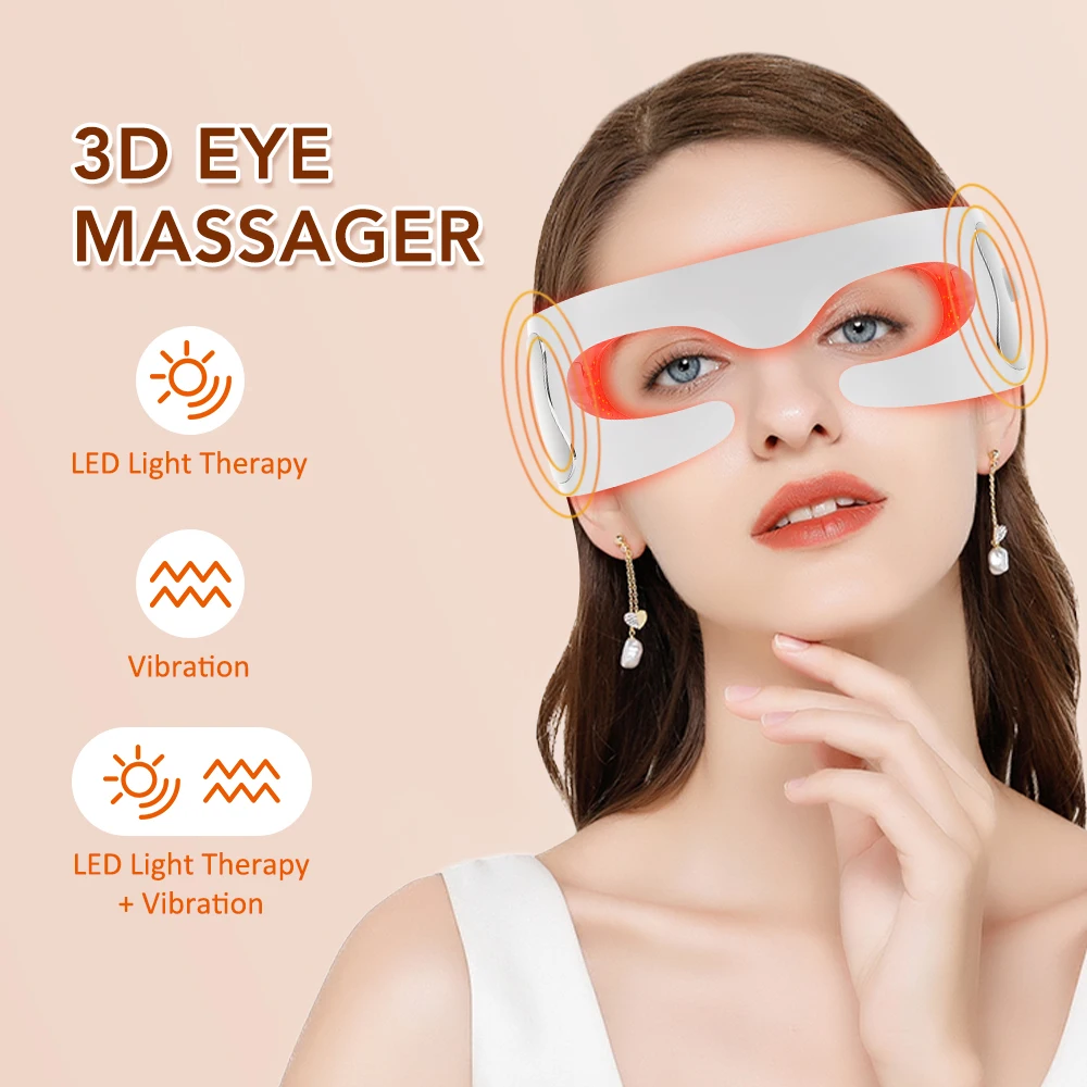 

Visual 3D Eye Massager Red Light Relief Eye Fatigue Vibration Massage Smooth Eye Fine Line Beauty Anti-aging Remove Dark Circles