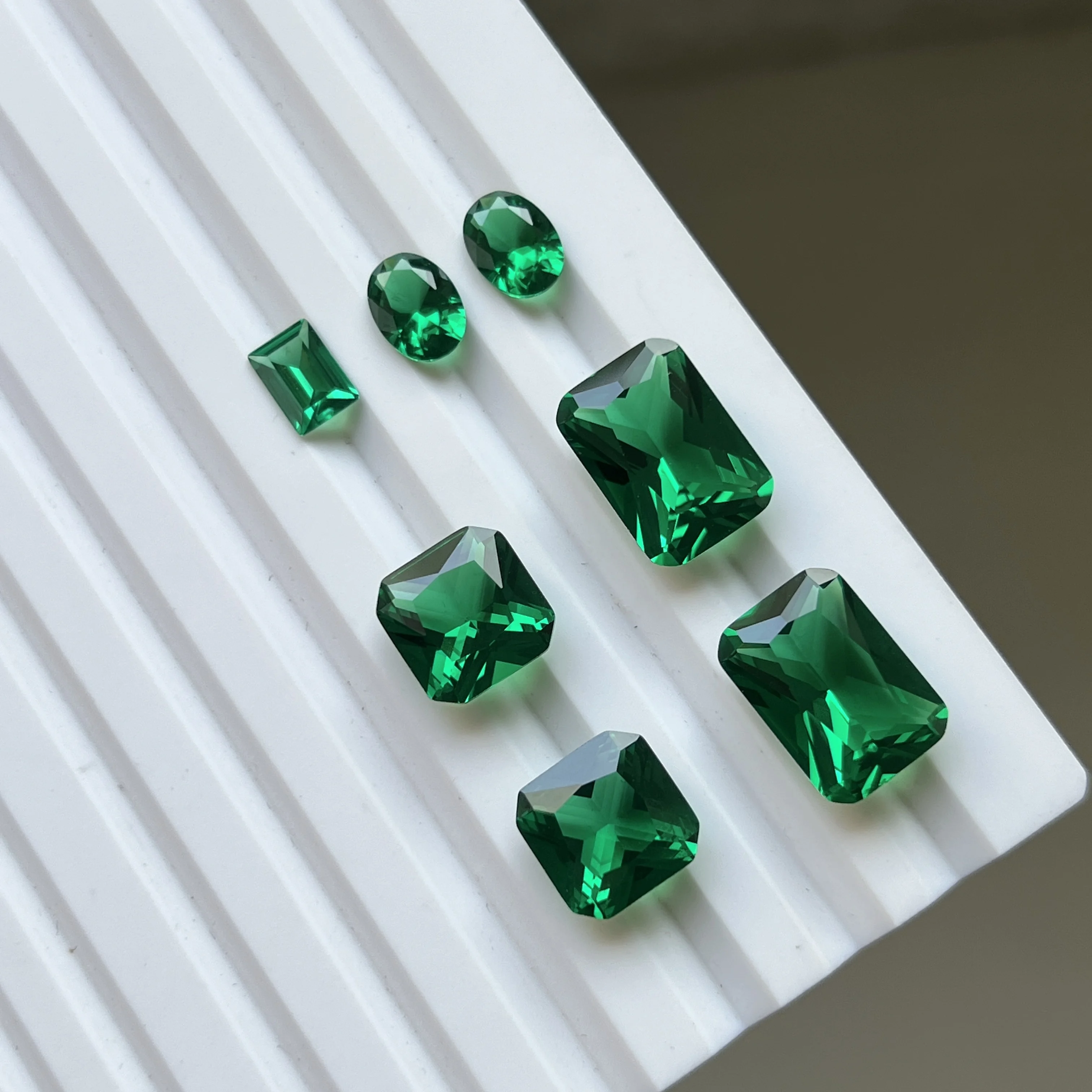 9x11mm-15x20mm Synthetic Nano Octagon Cut Green Nano Stones For Jewelry Making