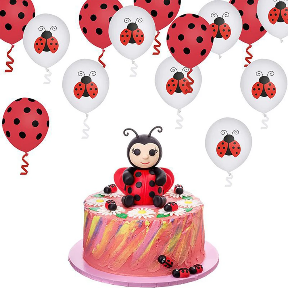 

48 Pcs Ladybug Balloon Set Balloons Decorations Party Supplies Ornaments for Jungle Theme Shower Birthday Decorate
