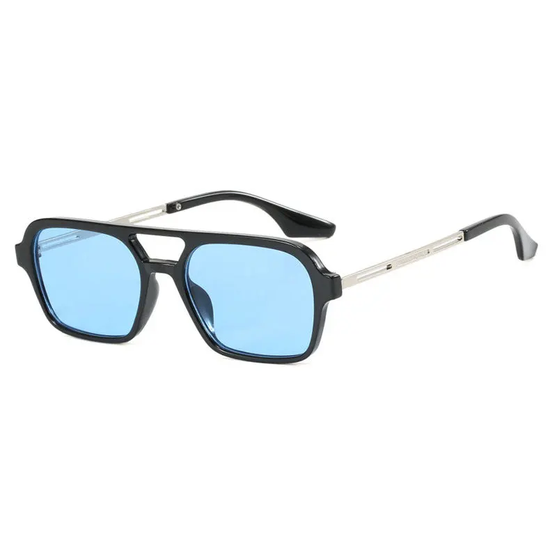 Retro Leopard Print Women Sunglasses Square Punk Glasses Men's Beach Outdoor Blue Lens Sunglasses Luxury Designer Goggles UV400