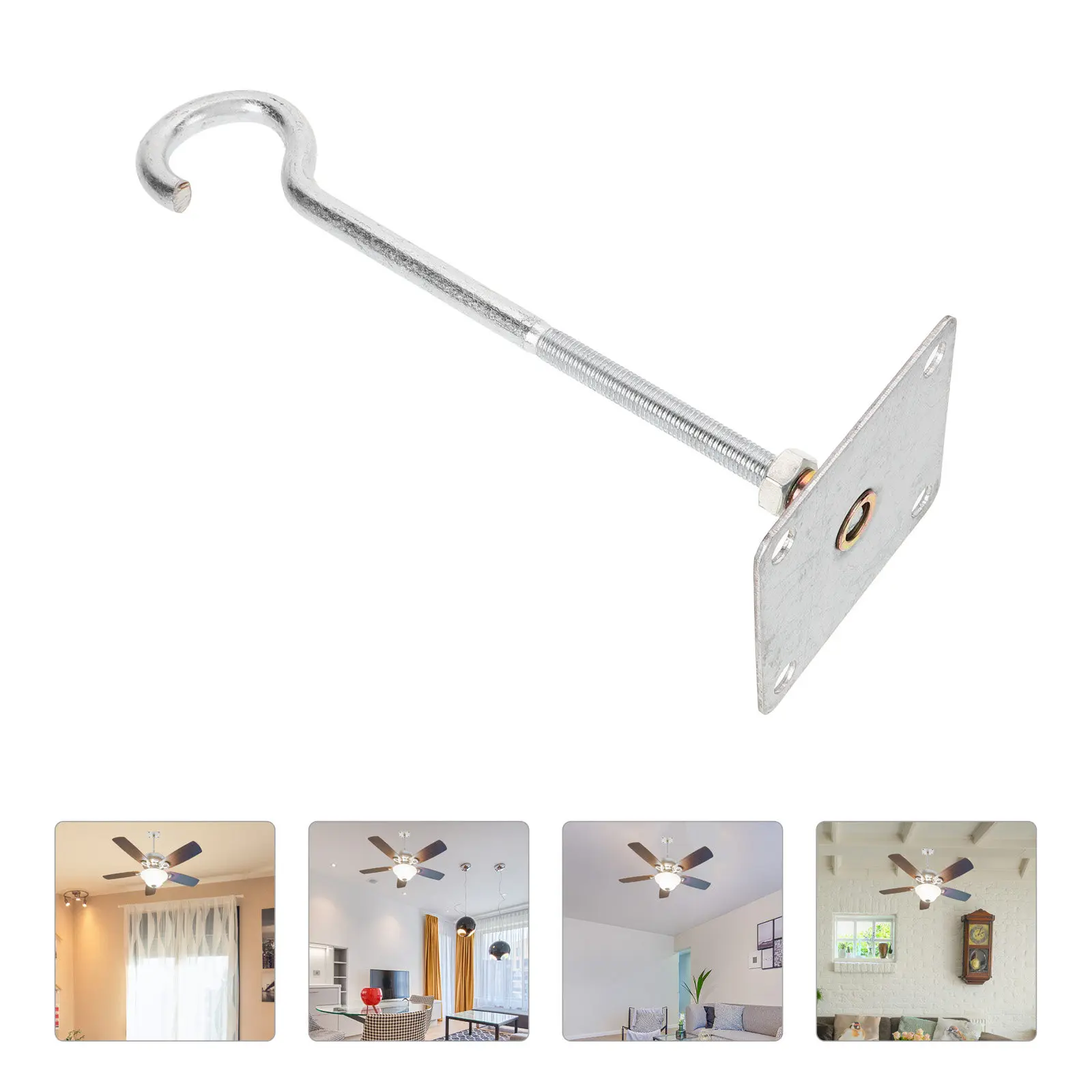 

Прочный потолочный крюк для вентиляторов, настенный кронштейн, стальная вешалка для вентилятора с высокой нагрузочной способностью и быстросъемным кольцом.