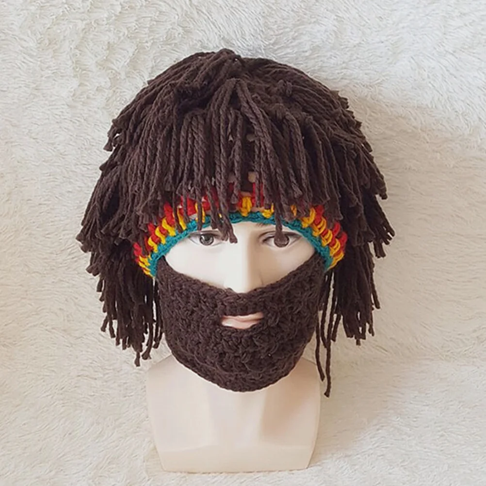 

Beard Wool Hat Funny Creative Knitted Warm Winter Cap for Men Women Street Style Halloween Gift Hobo Costume