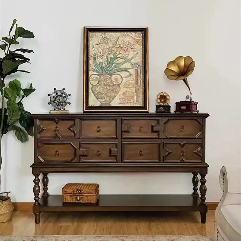 

Тумба для прихожей из массива дерева, приставной шкаф для столовой, шкаф-перегородка для гостиной, настенный шкаф для хранения.