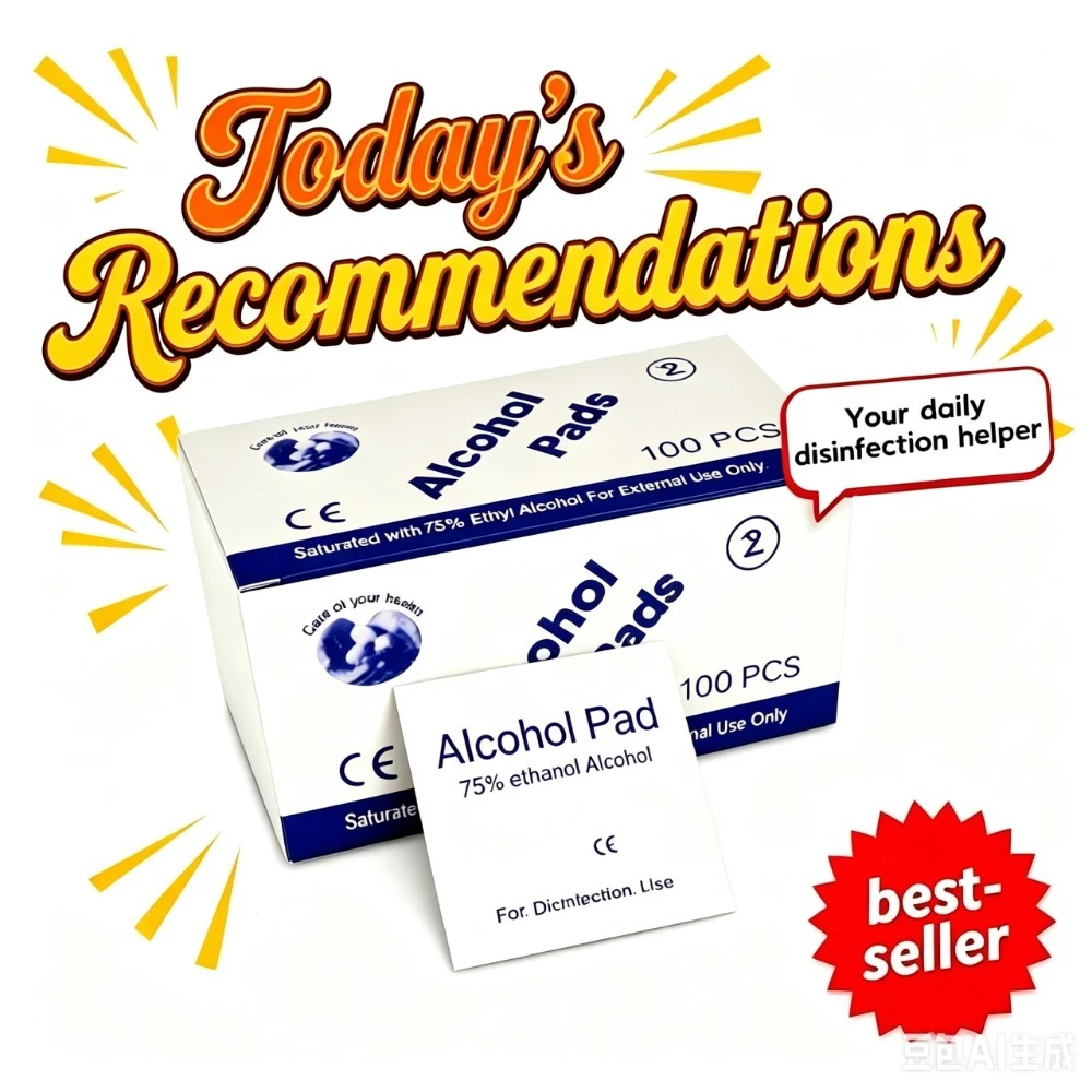 75% Alcohol Pads/Wipes, Nail/Digital Cleaning, Home Essential. Individually Wrapped Material: Non-Woven Fabric