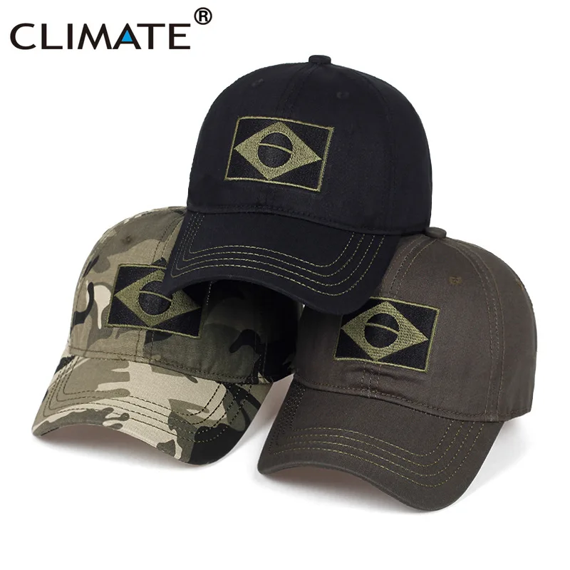 CLIMATE Brazil Flag Baseball Men Cool Military Cap Caps Men Brazil Country Flag Camouflag Cool Hat Cap Men Hat Caps Sport