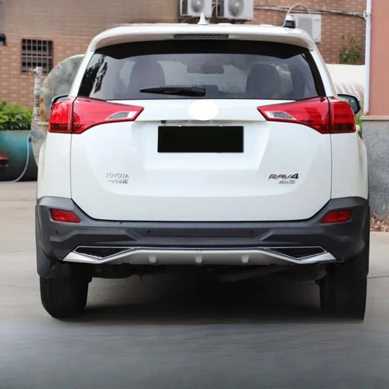 Front + Rear Bumper Protector Guard Bar For Toyota Rav4 RAV 4 2013-2015 High Quality with DRL Lights