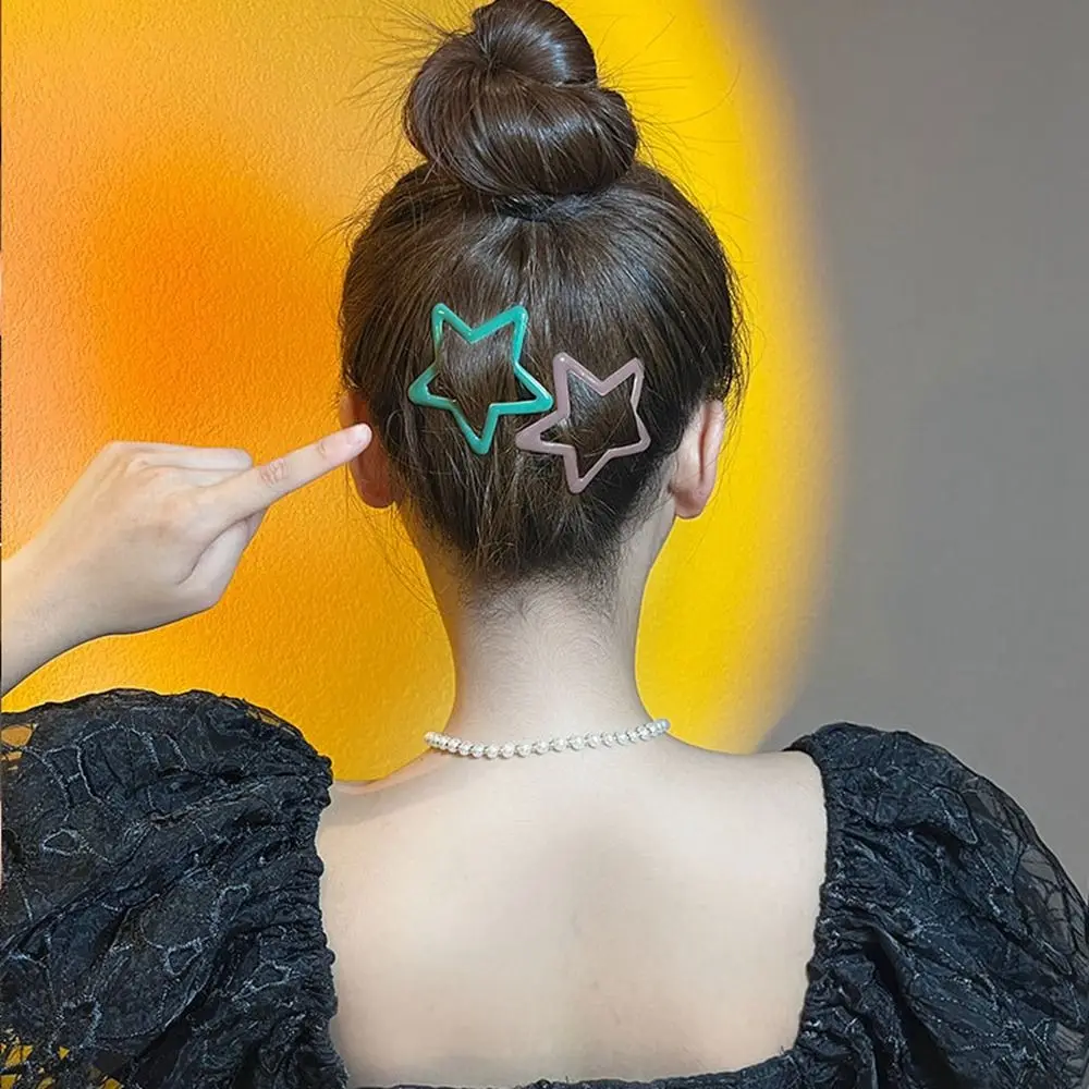 Cute Pentagonal Star Star BB Hair Clip Alloy Hollow Side Barrettes Metal Headwear Y2k Hairpin Streetwear