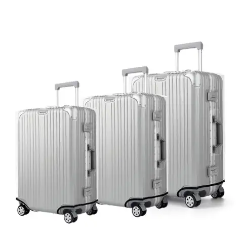 두꺼운 투명 수하물 커버 보호대, 18인치 20인치 22인치 24인치 26인치 PVC 수하물 커버, 여행 가방용 방수 방진 긁힘 방지