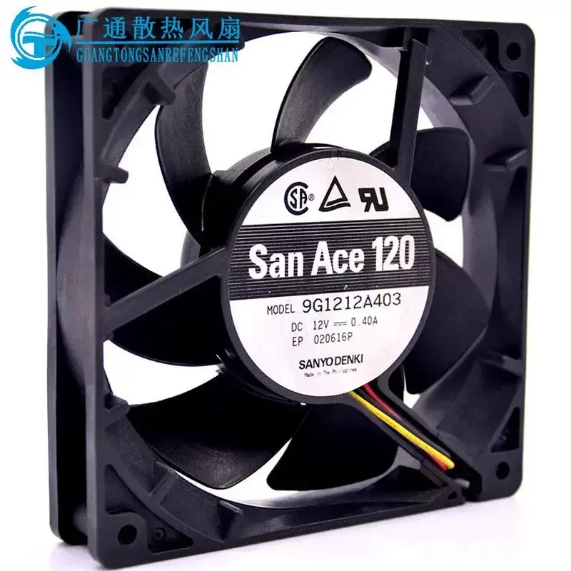 for Sanyo 9G1212A403 12V 0.40A 12CM 12025 Ultra-quiet Sickle Blade Cooling Fan