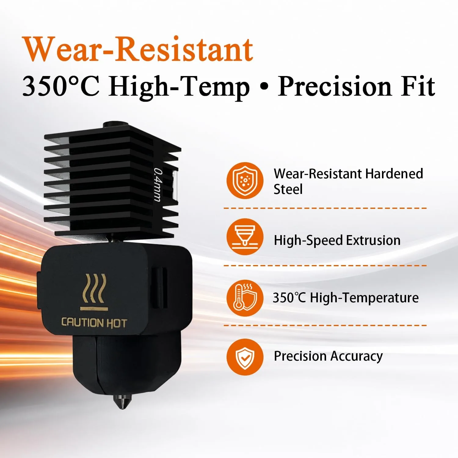 2PCS 0.4mm Hardened Steel Hotend Kit Quick-Swap Wear-Resistant Nozzle with Silicone Socks for Bambu Lab A1 A1 Mini A2L Extruder