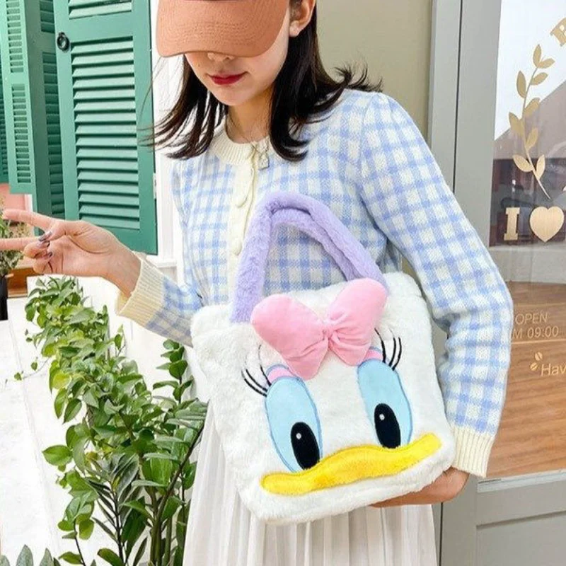 Tas tangan imut dan manis aster, tas tangan Disney musim gugur dan musim dingin, tas belanja pita kartun, perjalanan, tas mewah serbaguna mode sederhana