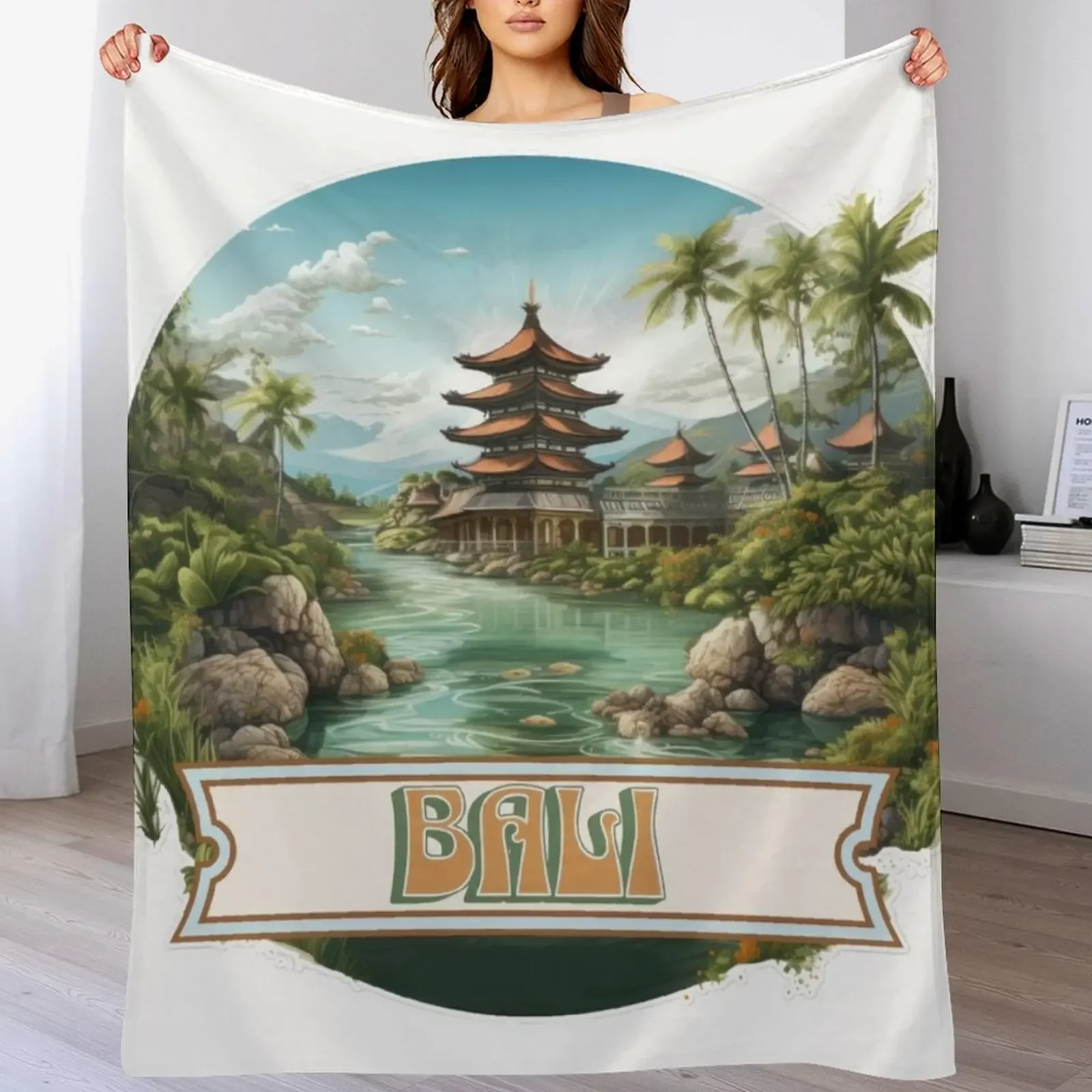 

Bali Indonesia Throw Blanket Color Fast Cozy Throw Blanket