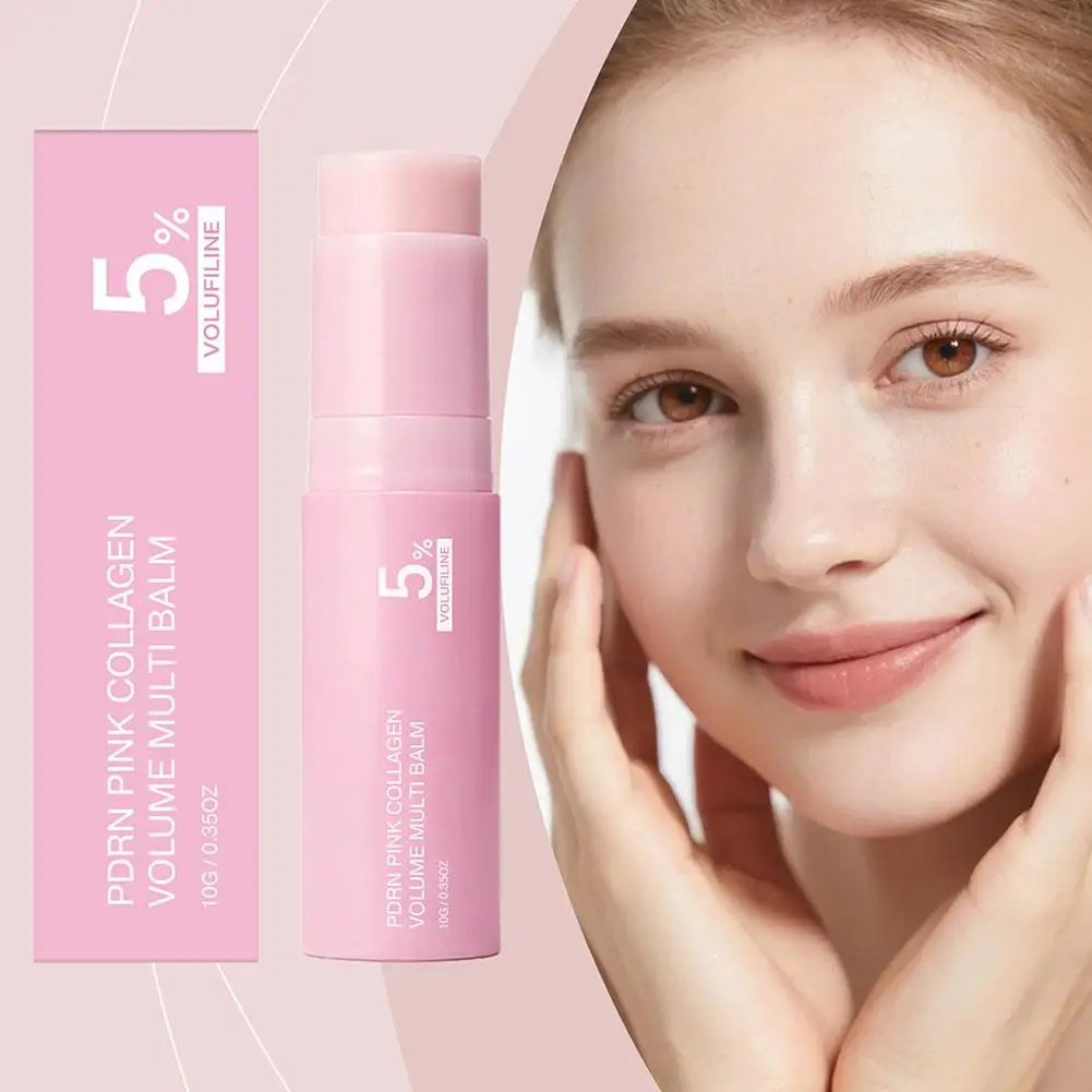 PDRN Pink Collagen Volume Multi Balm Stick 5% Volufiline Moisturizing Fade Fine Line Firming Plumping For Face Eye Neck Skincare