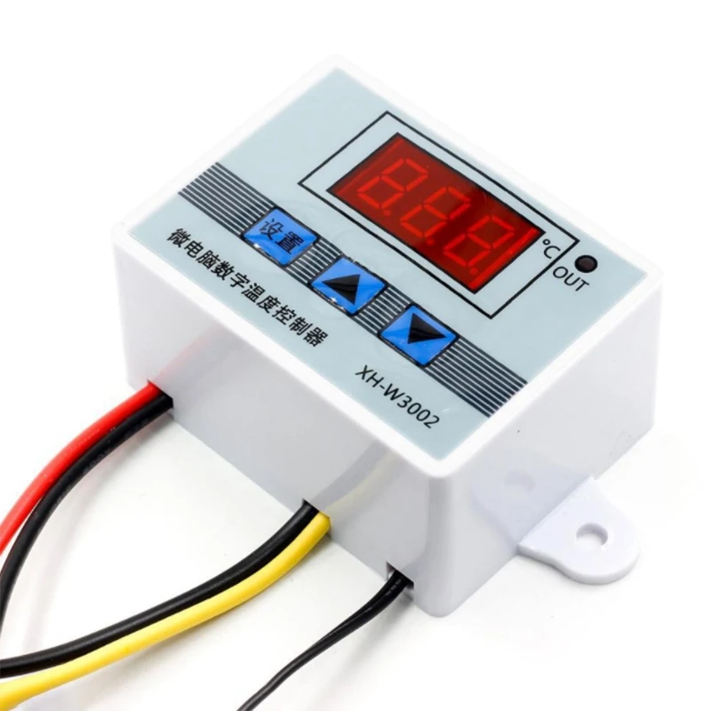 تحكم في درجة الحرارة الرقمية LED ، XH-W3002 ، 10A ، ترموستات ، مفتاح التحكم ، التحقيق مع جهاز استشعار مقاوم للماء ، 220 فولت ، W3002