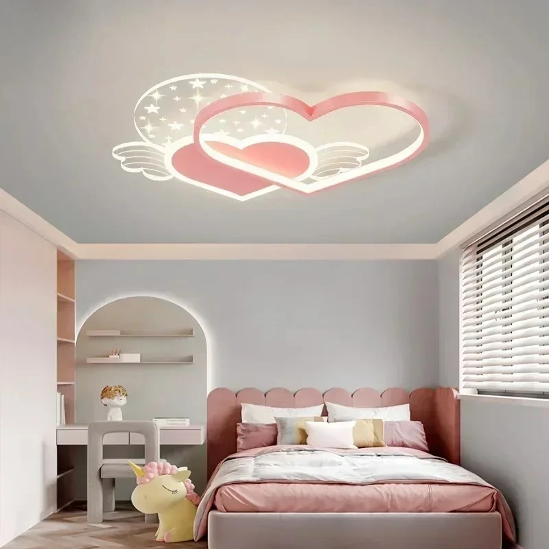 

Modern Minimalism Love LED Ceiling Light Bedroom Study Restaurant Living Room Hotel Decoration High-light Acrylic Hanging Lamps
