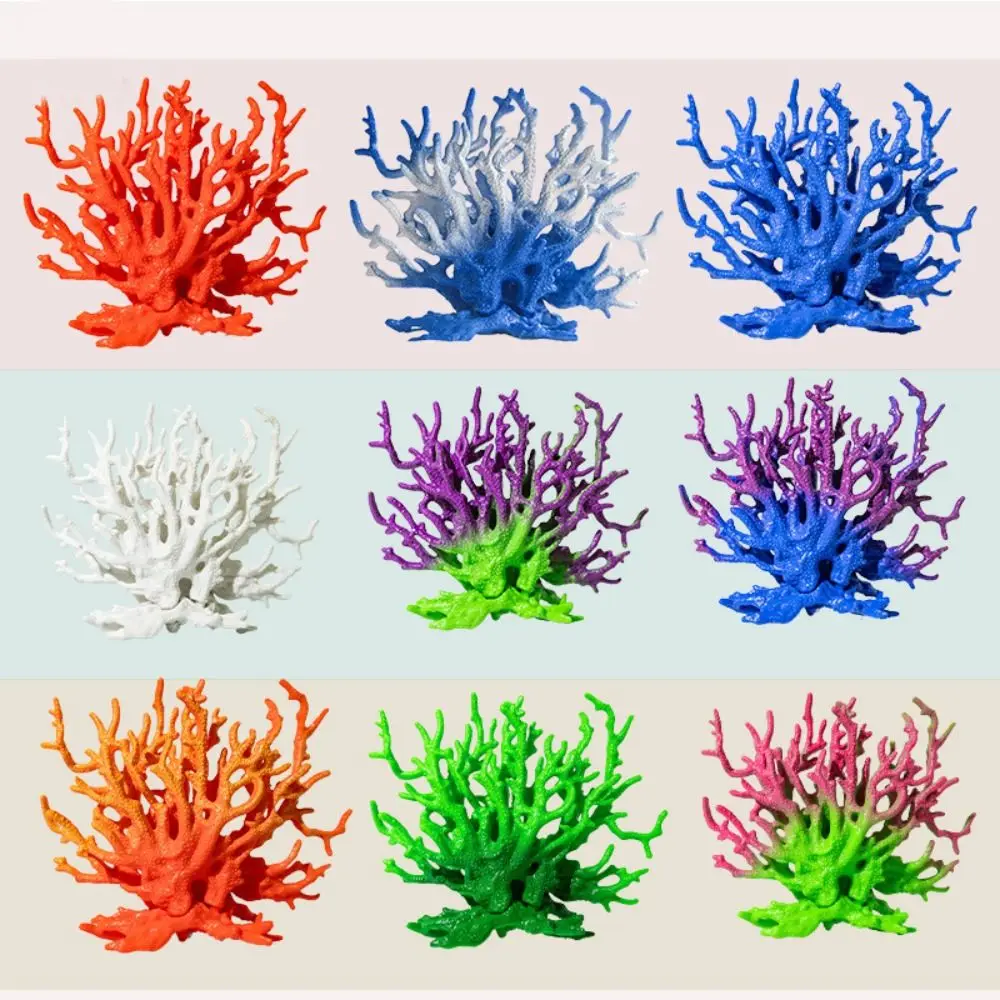 

New Micro Landscape Simulation Mini Coral Blue Undersea Fish Tank Decorations Colourful Artificial Fake Coral Gifts