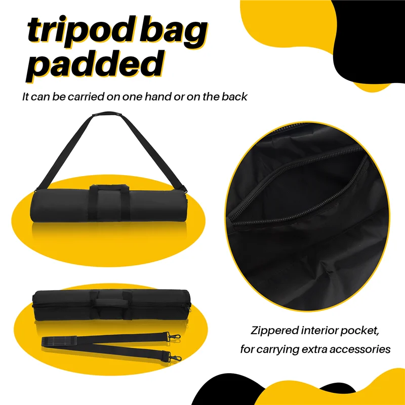 

Camera Tripod Bag With Protective Cotton Waterproof Light Stand Tripod Monopod Camera Case With Shoulder Strap