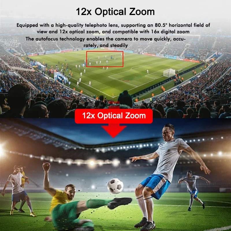 HDKATOV PTZ Camera AI Auto-Tracking Live Streaming 12X SDI/HDMI/ Video Conference Room Camera 4K 60FPS for Live Streaming