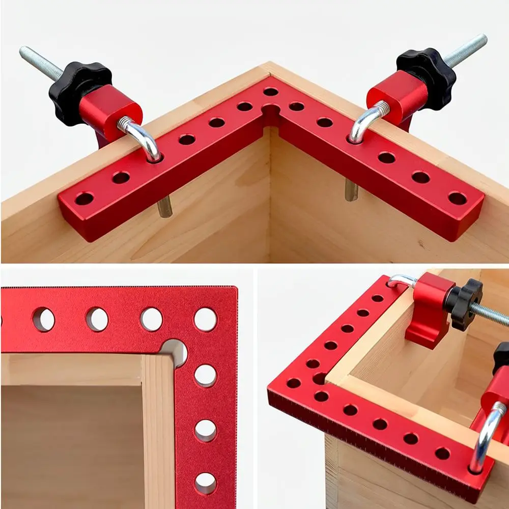 Precision Aluminum Alloy Square Clamp For Temu Woodworking Right Angle Fixing Tool Furniture Joint Making Accessory