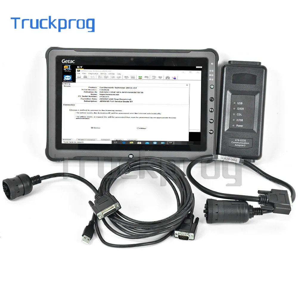 ET4 Communication Adapter comm 3 with ET diagnostic interface+sis software+Flash software for CAT diagnostic kit+Getac Tablet