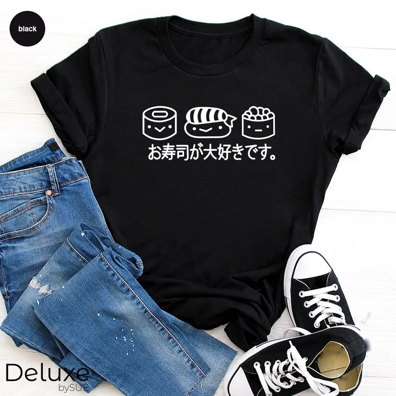 Skuggnas This Is How I Roll Funny Graphic T shirt Sushi Shirt Japanese Style Tee Aesthetic Cotton Harajuku t shirt Unisex Top