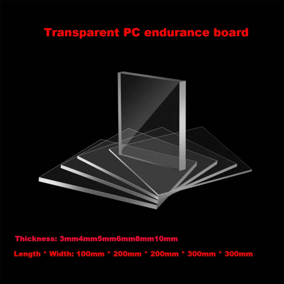 Transparent Pc Endurance Board, High-Temperature Polycarbonate 3 4 5 6 8 10mm Solid Hard Board, Plastic Board