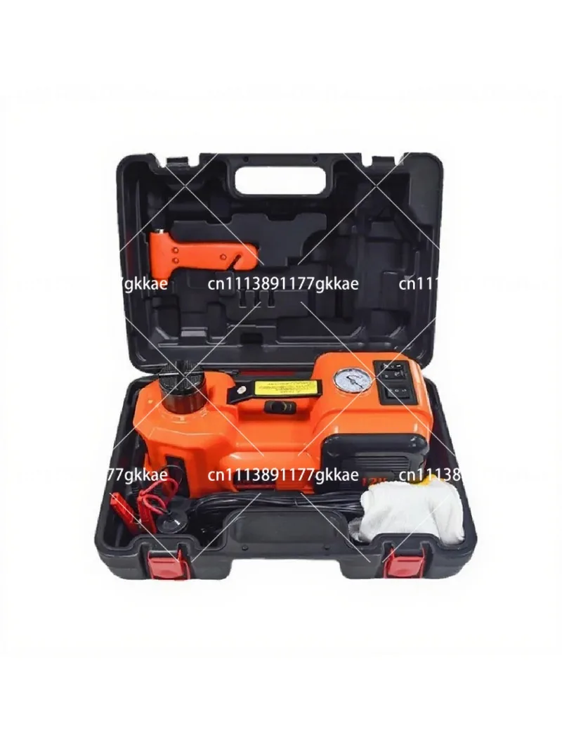 12V 5T Electric Hydraulic Car Jack with Tire Inflator Pump and LED Flashlight 3 in 1 Lifting Tool