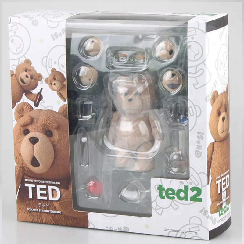 ตุ๊กตาหมีเท็ดดี้แบร์2เท็ดดี้006TED น่าตื่นตา Yamaguchi หมายเลข Revoltech ภาพยนตร์ทำจาก PVC บรรจุกล่องของขวัญของเล่นตุ๊กตาขยับแขนขาได้10ซม.