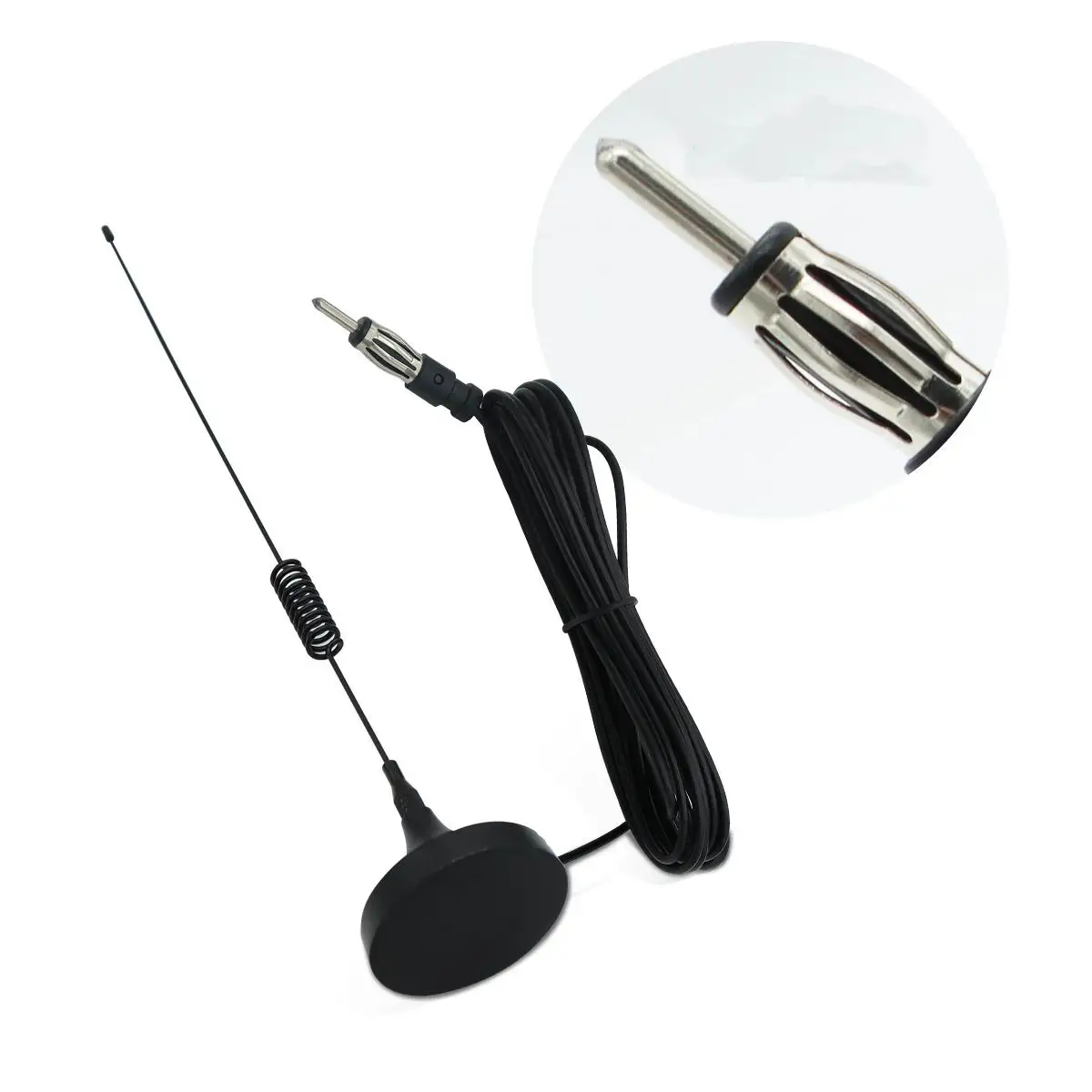 High-Sensitivity Car Fm Radio Antenna, Universal for Cars and Trucks, Lotus Interface, Iso Interface, Car Antenna with Magnetic Base