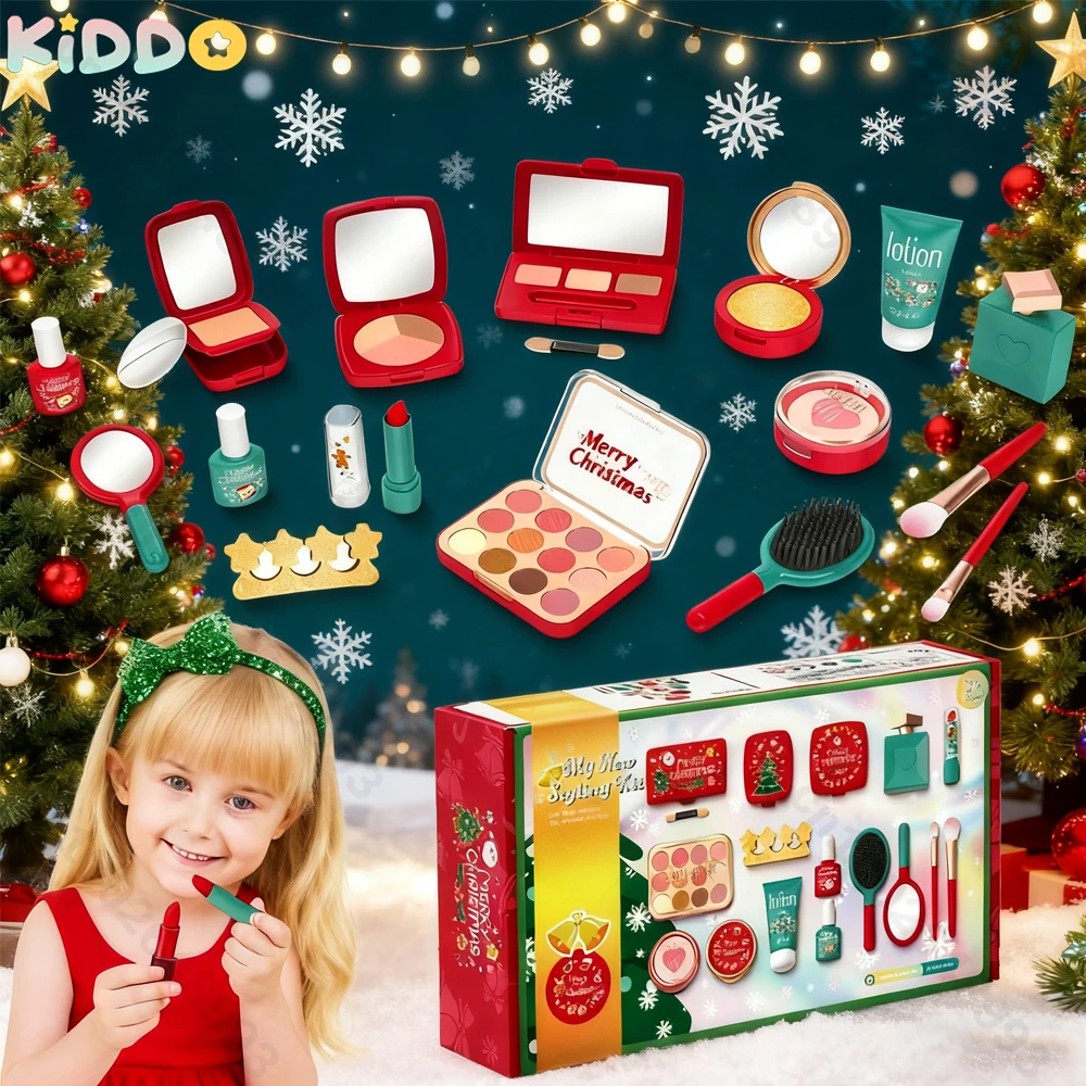 

Kids Simulation Cosmetics Set Pretend Makeup Toys Girls Play House Simulation Make up Educational Toys for Girls Fun Game Xmas