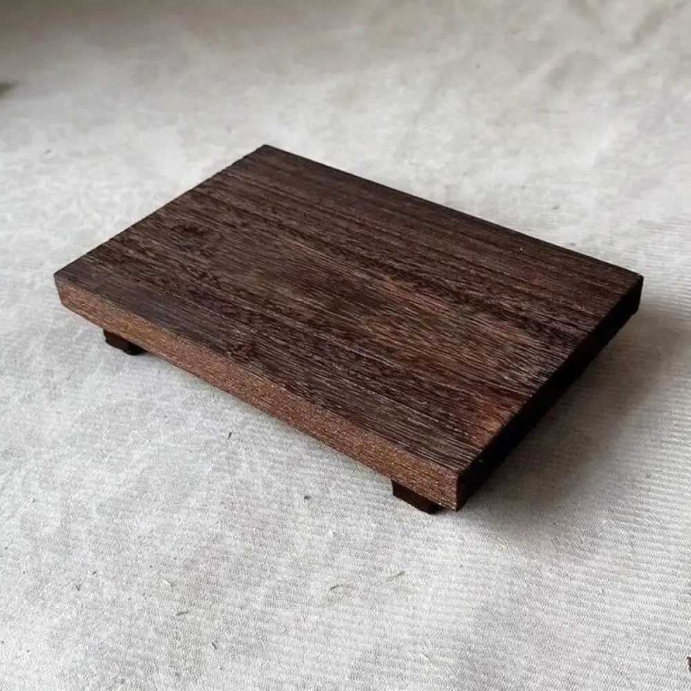 Solid Wood Decorative Tray Rectangle Black Walnut Organizer Plate For Home Tabletop Jewelry Display Storage Base